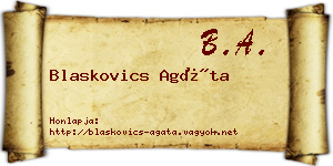 Blaskovics Agáta névjegykártya